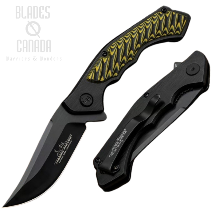 Gil Hibben Yellow Jacket Whirlwind Flipper Folding Knife, Aluminum/G10 Handle, GH5131